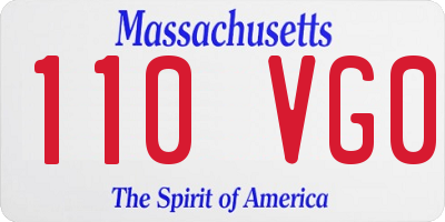 MA license plate 110VG0