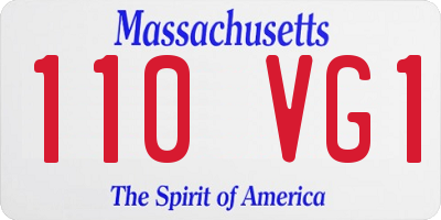 MA license plate 110VG1