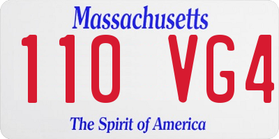 MA license plate 110VG4
