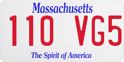 MA license plate 110VG5