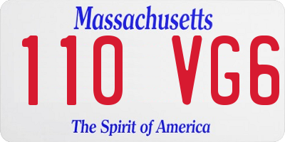 MA license plate 110VG6