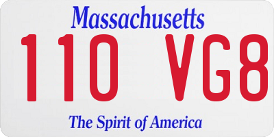 MA license plate 110VG8