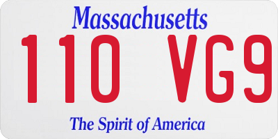 MA license plate 110VG9