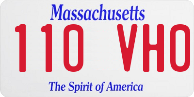 MA license plate 110VH0
