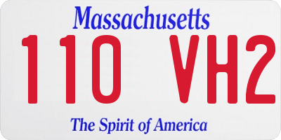 MA license plate 110VH2
