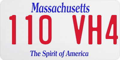 MA license plate 110VH4