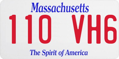 MA license plate 110VH6