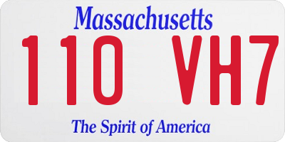 MA license plate 110VH7