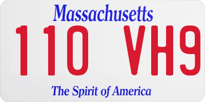 MA license plate 110VH9