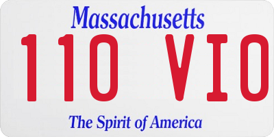 MA license plate 110VI0