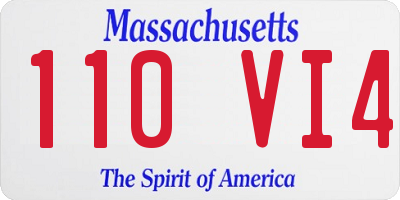 MA license plate 110VI4
