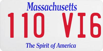 MA license plate 110VI6
