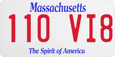 MA license plate 110VI8