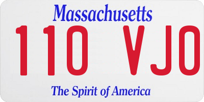 MA license plate 110VJ0