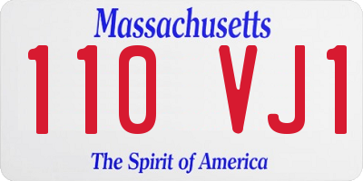 MA license plate 110VJ1