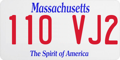 MA license plate 110VJ2