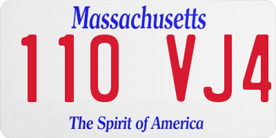 MA license plate 110VJ4