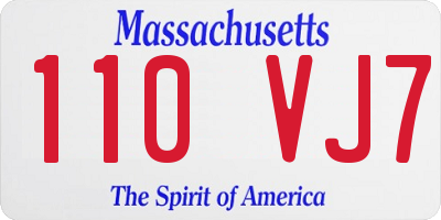 MA license plate 110VJ7