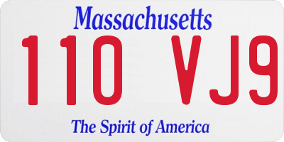MA license plate 110VJ9