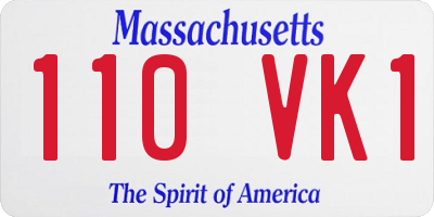 MA license plate 110VK1