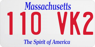 MA license plate 110VK2