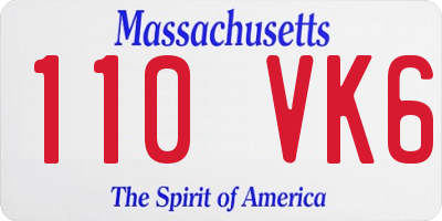 MA license plate 110VK6