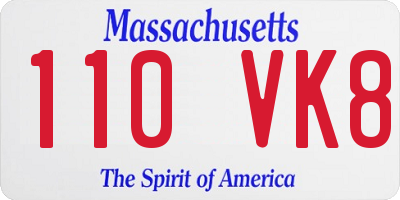 MA license plate 110VK8