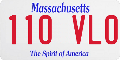 MA license plate 110VL0
