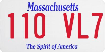 MA license plate 110VL7