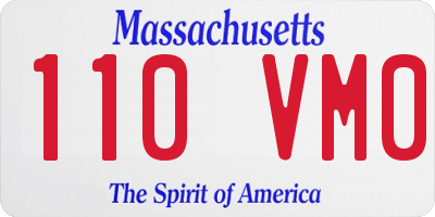 MA license plate 110VM0