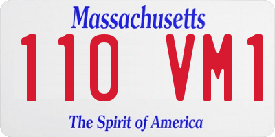 MA license plate 110VM1