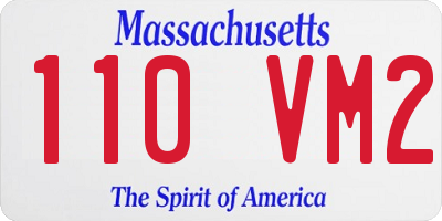 MA license plate 110VM2