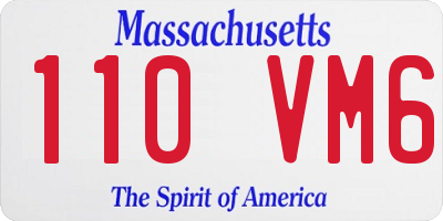 MA license plate 110VM6