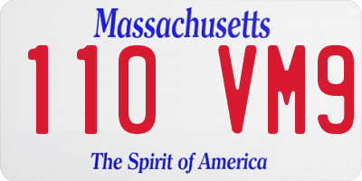 MA license plate 110VM9