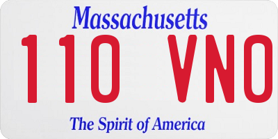 MA license plate 110VN0