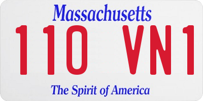 MA license plate 110VN1