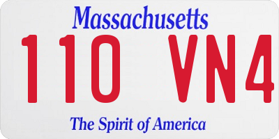 MA license plate 110VN4