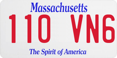 MA license plate 110VN6