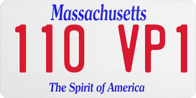 MA license plate 110VP1