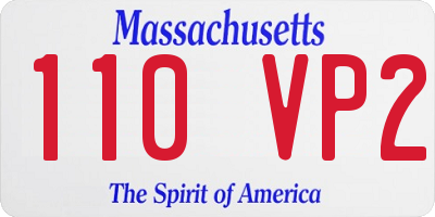 MA license plate 110VP2