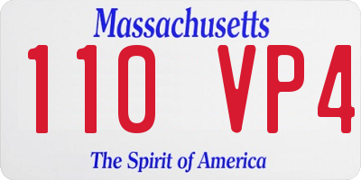 MA license plate 110VP4