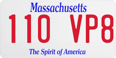 MA license plate 110VP8