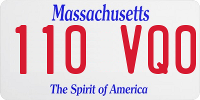 MA license plate 110VQ0