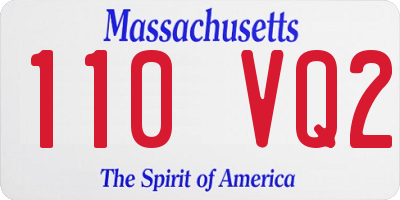 MA license plate 110VQ2