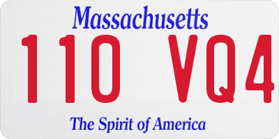 MA license plate 110VQ4