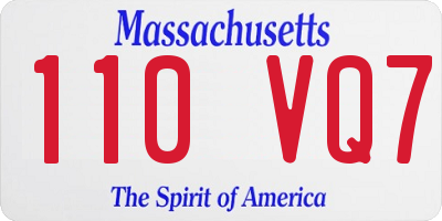 MA license plate 110VQ7