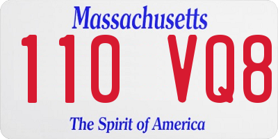 MA license plate 110VQ8