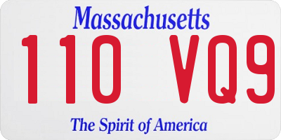 MA license plate 110VQ9