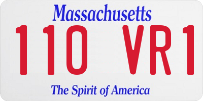 MA license plate 110VR1