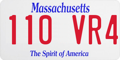 MA license plate 110VR4